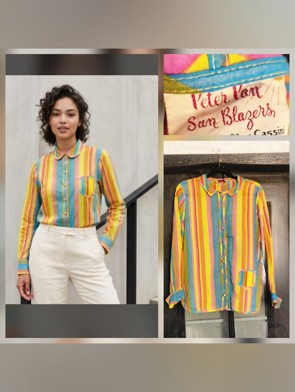 60's PETER PAN SHEER-Up Shirt BLOUSE